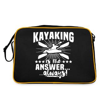 Kayaking Kayaker Kayak - Retro Bag - black/gold - Back