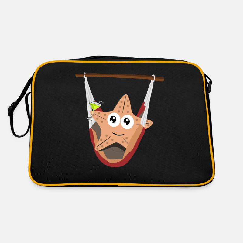 Étoile de mer dans un hamac - Sac Retro - noir/or