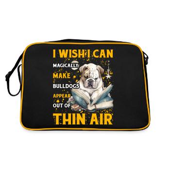I wish I can magically make bulldogs appear out - Retro Bag - black/gold - Back
