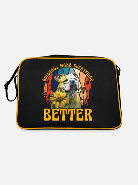 Les bulldos améliorent tout - Sac Retro - noir/or - Dos