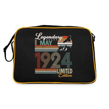 Sloth Birthday May 1924 Born 1924 - Retro Bag - black/gold - Back