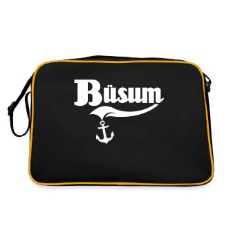 Büsumer Sprüche Büsum - Retro Tasche - Schwarz/Gold - Hinten