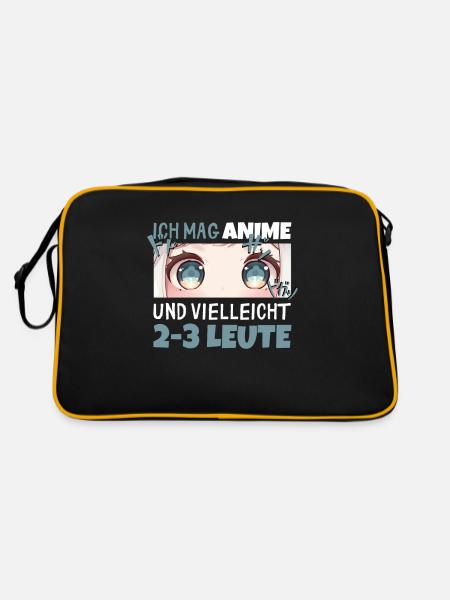 Sarkastisches Kawaii Statement für Manga-Liebhaber - Retro Tasche - Schwarz/Gold - Hinten