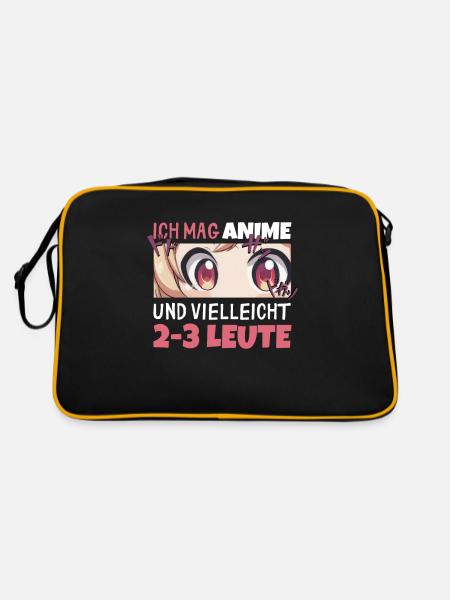 Sarkastisches Kawaii Statement für Manga-Liebhaber - Retro Tasche - Schwarz/Gold - Hinten