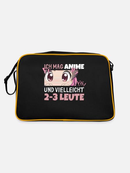Sarkastisches Kawaii Statement für Manga-Liebhaber - Retro Tasche - Schwarz/Gold - Hinten