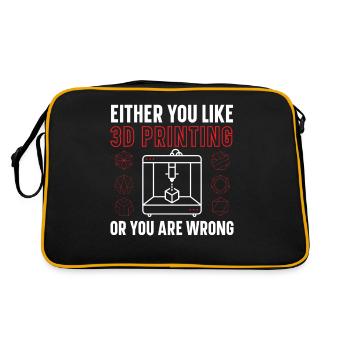 Either you like 3D printing or you're wrong - Retro Bag - black/gold - Back