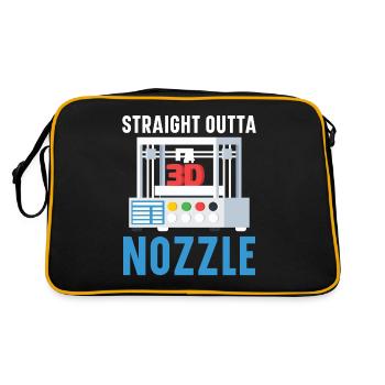 Straight from the Nozzle Machinist 3D Printing - Retro Bag - black/gold - Back