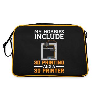Zu meinen Hobbys gehören 3D-Druck und ein 3D-Druck - Retro Tasche - Schwarz/Gold - Hinten