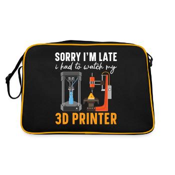 Sorry I'm late, I had to take a - Retro Bag - black/gold - Back