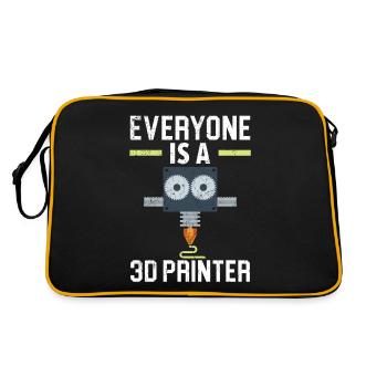 Everyone is a 3D printer, machinist, CNC programmer - Retro Bag - black/gold - Back
