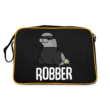 phoque, voleur, voleur, cambrioleur, phoque; - Sac Retro - noir/or - Dos