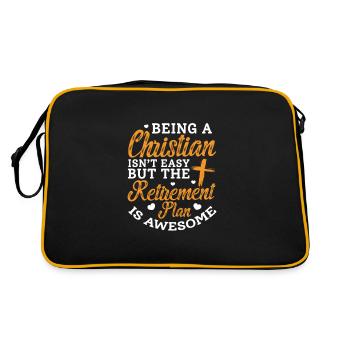 Bible Bible Verse Christian Proverbs Jesus Gift - Retro Bag - black/gold - Back