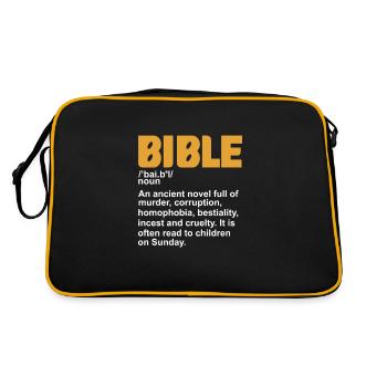 Bible Bible Verse Christian Proverbs Jesus Gift - Retro Bag - black/gold - Back