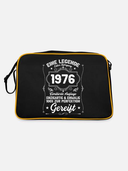 Original 1976 Jahrgang Vintage Geburtstag Retro - Retro Tasche - Schwarz/Gold