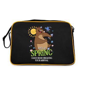 Hello Spring, I Have Been Dreading Your Arrival - Retro Bag - black/gold - Back