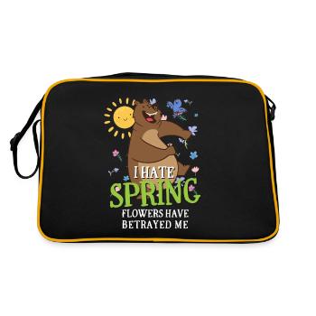 I Hate Spring Flowers Have Betrayed Me Sarcasm - Retro Bag - black/gold - Back