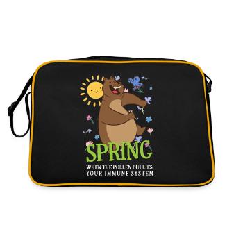Spring When The Pollen Bullies Your Immune System - Retro Bag - black/gold - Back