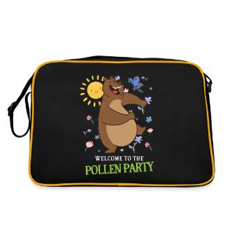 Welcome To The Pollen Party Allergiker Spruch - Retro Tasche - Schwarz/Gold - Hinten