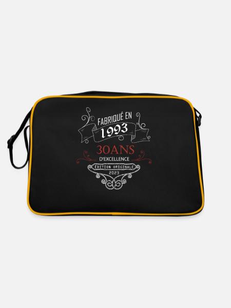 Fabriqué En 1993 30 Ans Anniversaire - Sac Retro - noir/or - Dos