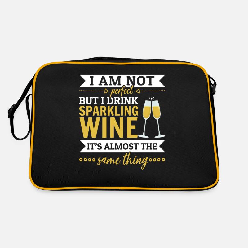 Ich bin nicht perfekt aber ich trinke Sekt lustig Retro Tasche
