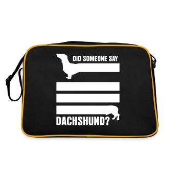 Dachshund - Retro Tasche - Schwarz/Gold - Hinten