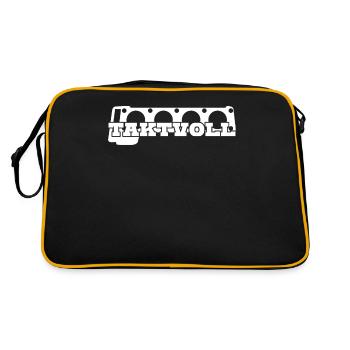 Tuner Hubraum Benzin Diesel Tuning - Retro Tasche - Schwarz/Gold - Hinten