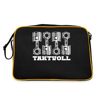 Tuner Motor Benzin Diesel Tuning - Retro Tasche - Schwarz/Gold - Hinten