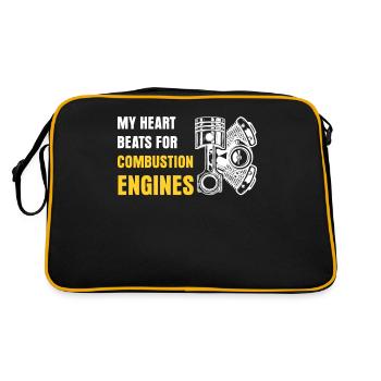 Mechaniker Tuner Benzin Diesel Tuning - Retro Tasche - Schwarz/Gold - Hinten