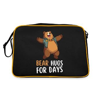 "Bear Hugs For Days" - Funny saying with a bear - Retro Bag - black/gold - Back