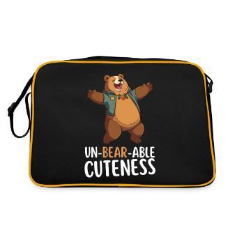 « Un-Bear-Able Cuteness » - Drôle de dicton avec ours - Sac Retro - noir/or - Dos
