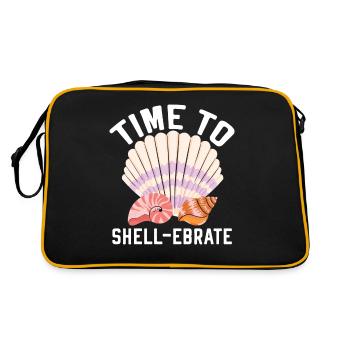 Time to collect shells Shell collecting Beachcombin - Retro Bag - black/gold - Back