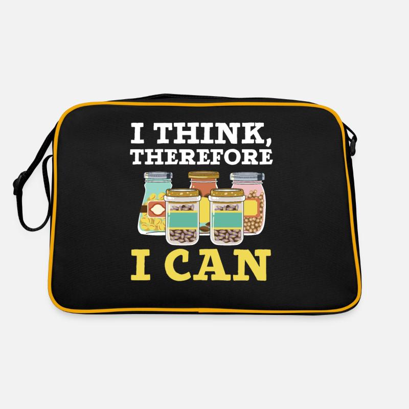 Ich denke, also kann ich Konserven einmachen Retro Tasche