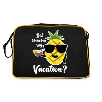 Urlaub Urlauber Ananas Strandurlaub - Retro Tasche - Schwarz/Gold - Hinten