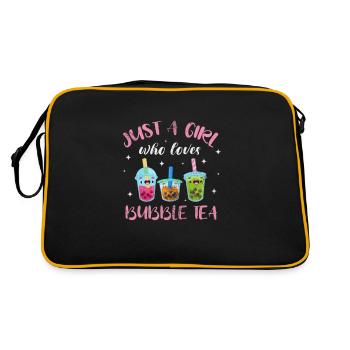 Bubble Tea Boba Tea Kawaii Cadeau - Sac Retro - noir/or - Dos
