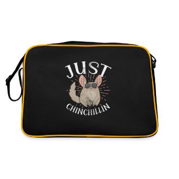 Chinchilla Rodent Pet Rodent Gift - Retro Bag - black/gold - Back