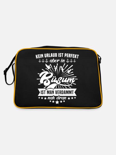 Büsum - Retro Tasche - Schwarz/Gold