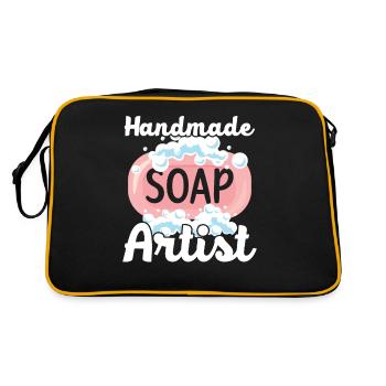 Handmade Soap Artist Soap Soap Cream - Retro Bag - black/gold - Back
