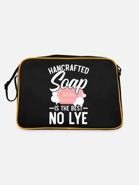 Handmade soap is the best - soap maker - Retro Bag - black/gold - Back