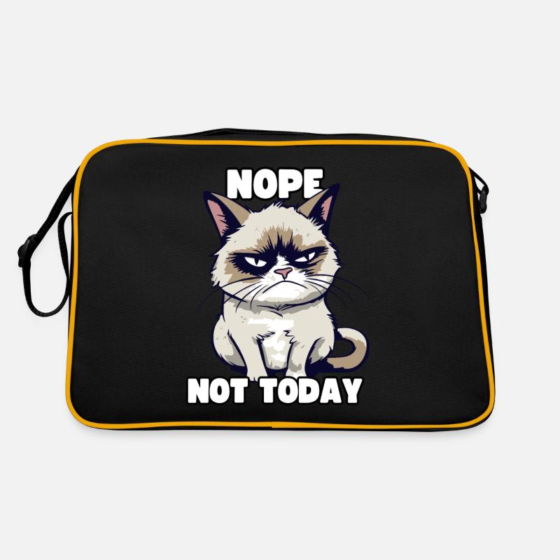 Funny Grump Cat - Nope, Not Today - Sarcasm Retro Bag