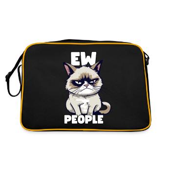 Sarcastique Grump Cat ew, les gens drôles disent - Sac Retro - noir/or - Dos