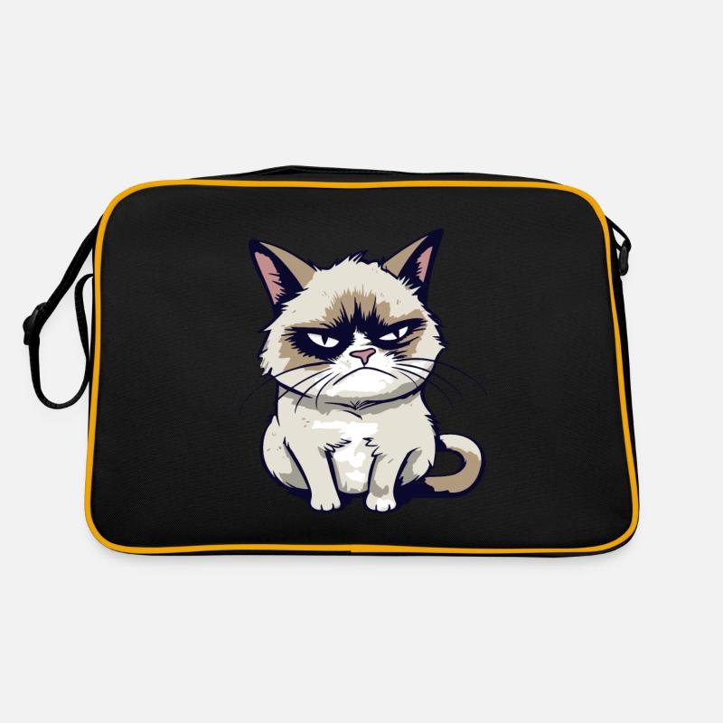 Drôle de dessin animé agacé Grump Cat - Sarcasme Sac Retro
