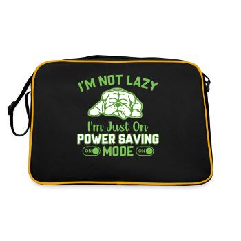 I'm not lazy i m just on power saving mode - Retro Tasche - Schwarz/Gold - Hinten