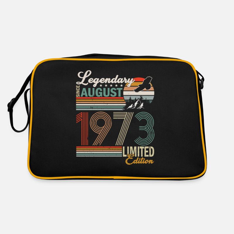 Gift Birthday August 1973 50 years - Retro Bag - black/gold