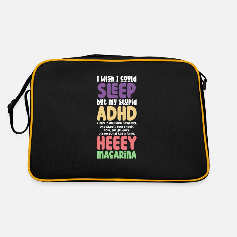 ADHS ADHD Aufmerksamkeit Defizit Geschenk Retro Tasche
