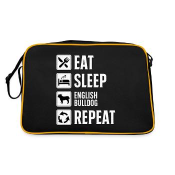 Eat Sleep English Bulldog Repeat - Retro Bag - black/gold - Back