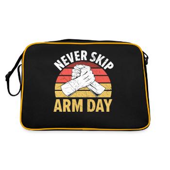 Never skip Arm Day Arm Wrestle Arm Wrest - Retro Bag - black/gold - Back