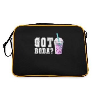 Bubble Tea Boba Tea Kawaii Cadeau - Sac Retro - noir/or - Dos