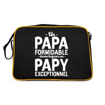Un papa formidable - Papy exceptionnel cadeau - Sac Retro - noir/or - Dos