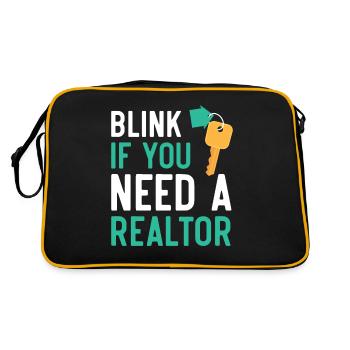 Blink when you brew a real estate agent - Retro Bag - black/gold - Back