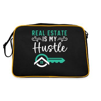 Real estate is my business house real estate agent - Retro Bag - black/gold - Back
